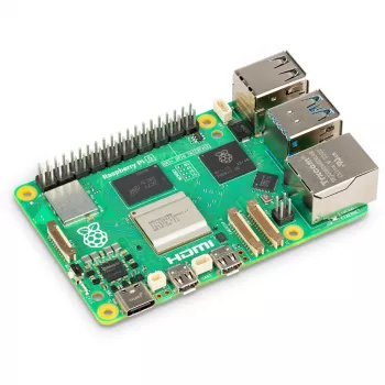Vienplatnes dators Raspberry Pi 5 izstrādes plate — 2400 MHz Arm Cortex-A76, līdz 16 GB LPDDR4x, MicroSD, USB 3.2, Wi‑Fi 5