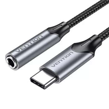 Audio adapteris Vention BGMHF USB-C uz 3.5 mm ligzdu, 1 m kabelis, pelēks