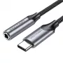 Audio adapteris Vention BGMHF USB-C uz 3.5 mm ligzdu, 1 m kabelis, pelēks