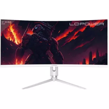 LC-Power 86,36 cm (34 inch) LC-M34-Q-C-PRO plakanā displeja monitors, DP+HDMI+USB-A/-C+RJ45