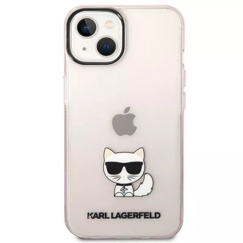 Karl Lagerfeld KLHCP14MCTRI Cietais maciņš iPhone 14 Plus / 15 Plus 6.7” Rozā / Caurspīdīgi rozā Choupette Body
