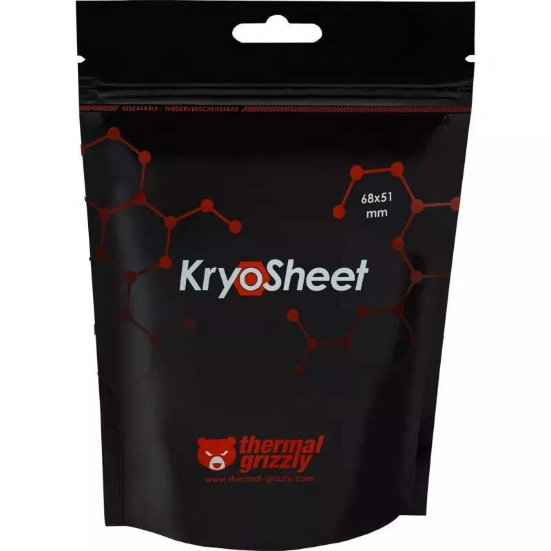Termo spilventiņš Thermal Grizzly KryoSheet 68×51 mm Antracīts, 1 g