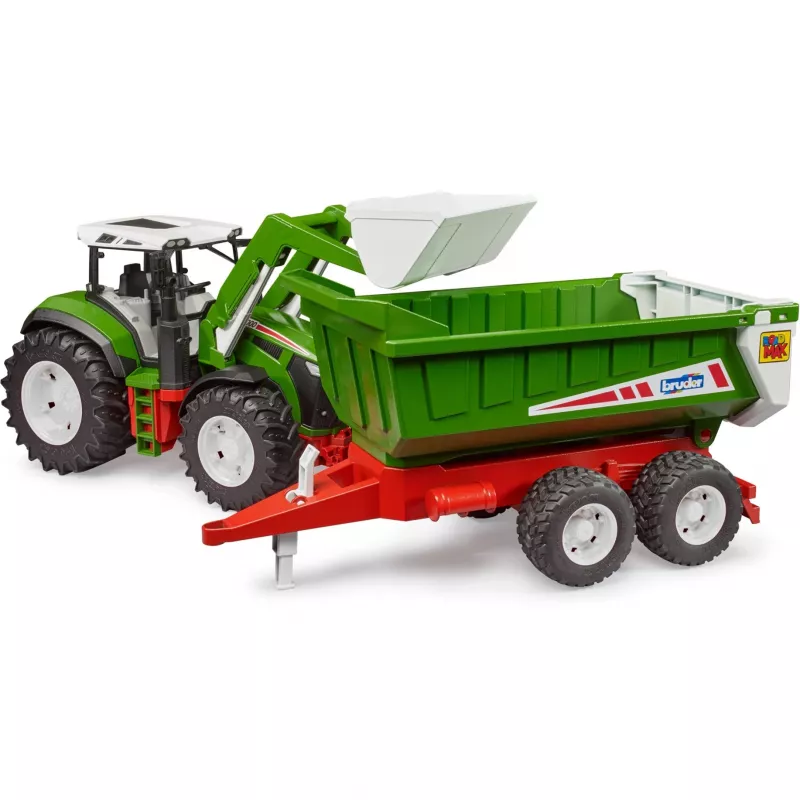Priekšējā iekrāvēja izgāšanas piekabe BRUDER BR-03452 Tractor Roadmax — rotaļu pielikums, saderīgs ar Roadmax traktoriem
