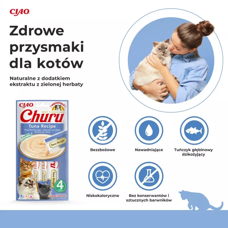 INABA Churu Tuna Recipe - kaķu gardumi - 4x14 g