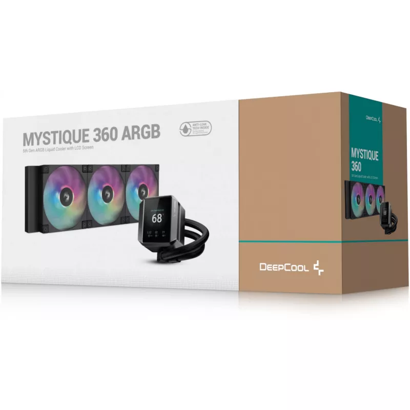 DeepCool MYSTIQUE 360 ARGB procesora šķidruma dzesētājs 12 cm Melns