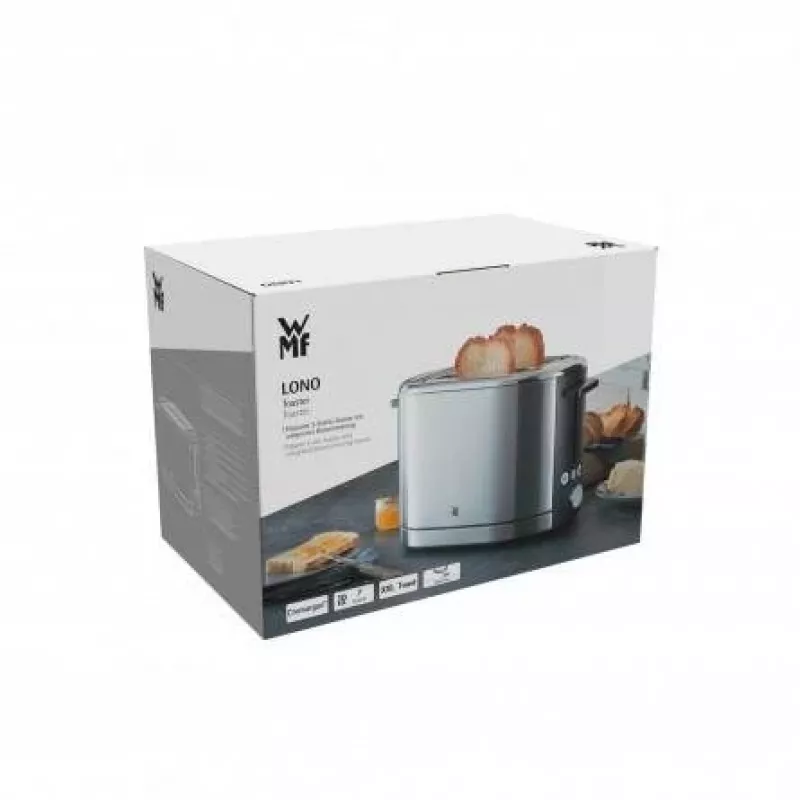 Toasteris WMF Bueno Pro 6 — 2 šķēlēm, 870 W, sudrabs/melns