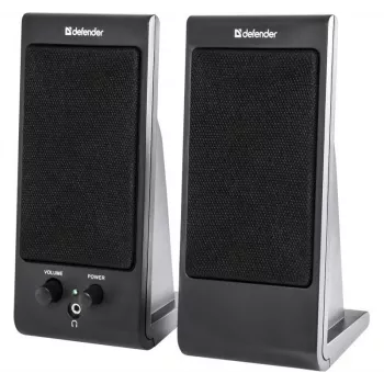 Skaļruņi DEFENDER SPK-170 2.0, 4 W RMS, vadu USB 5 V, 3,5 mm, melni