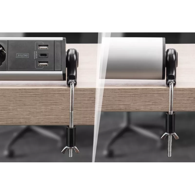 Digitus 6-vietu biroja pagarinātājs ar 3x USB portiem un 1,5 m kabeli