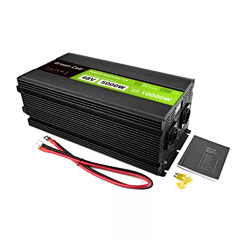 Green Cell INVGC48P5000LCD invertors 48V 5000W/10000W, tīrs sinusa vilnis, LCD ekrāns