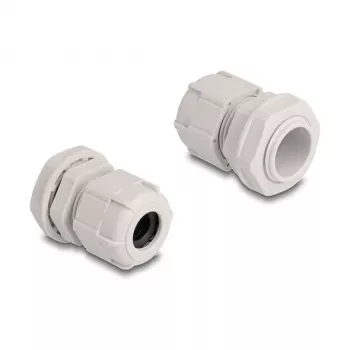 Kabeļa savienotājs M20 DELOCK, plastmasas, pelēks, iepakojumā 10 gab.