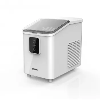 Portatīvais ledus ražotājs PRIME3 SIM31 — 1.7 L tvertne, 12 kg/24h, 120 W, R600A, sudrabs