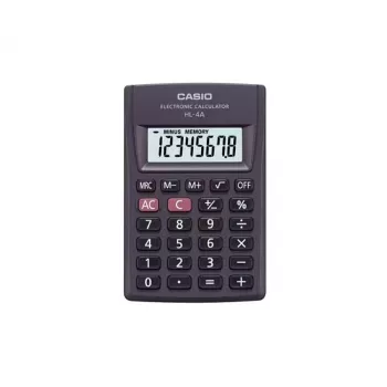 Kalkulators CASIO HL-4A-B 8 cipari, kabatas izmērs 56x87mm, melns