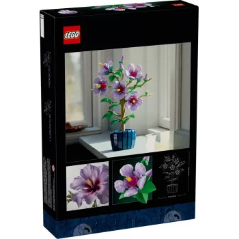 LEGO botāniskais komplekts Hibiska zieds 10372 – 660 gab., eksponātu modelis, 250×360×130 mm