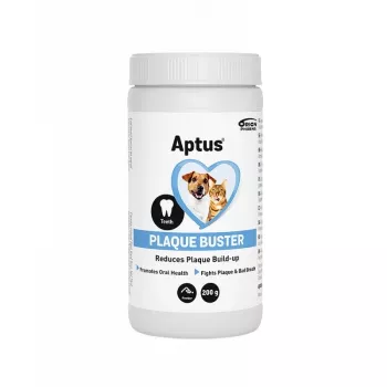 APTUS Plaque Buster Suplementi suņiem un kaķiem veseliem zobiem un smaganām – 200g