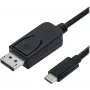 ROLINE - Adaptera kabelis - 24 kontaktu USB-C (tēviņš) uz DisplayPort (tēviņš) - USB 3.1 / DisplayPort 1.2 - 2 m - abpusējs, atbalsta 4K 60 Hz (3840 x 2160) - Melns (11.04.5958)