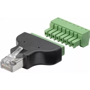 Goobay 76736 Kabeļa interfeisa/dzimuma adapteris spaiļu bloks 8-pin RJ-45 Melns (76736)