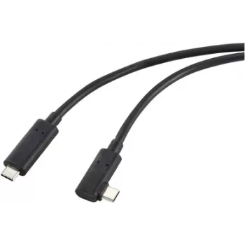 Renkforce optiskais USB-C®–displeja kabelis USB 3.2 Gen2 USB-C® spraudnis, vienā pusē leņķveida, 10.00 m, melns RF-5625884