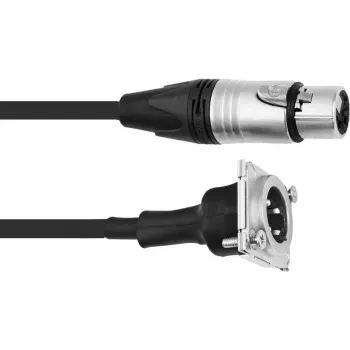 XLR savienotājkabelis PSSO 1 m, XLR sievišķais uz XLR vīrišķo, melns