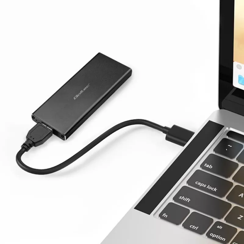 Ārējais M.2 SATA SSD korpuss QOLTEC 51854 USB 3.0 bezinstrumentu