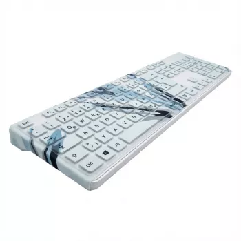 MANMACHI higiēnas plakanā tastatūra Drape Very Cool White — DE izkārtojums