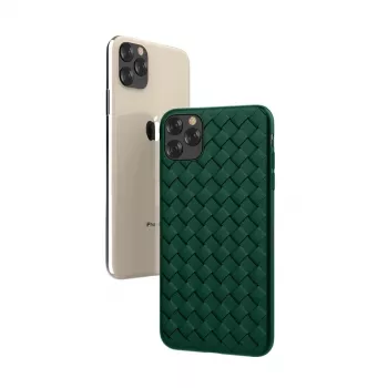 Aizsargājošs mīksts maciņš Devia iPhone 11 Pro Max ar pinuma rakstu, zaļš