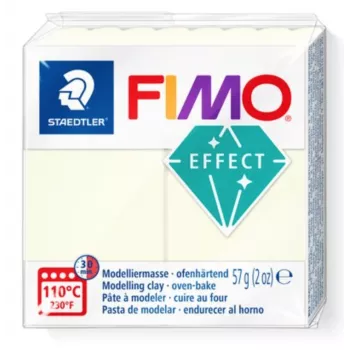 FIMO effect glow in the dark 8010-041 — mīksts polimērmāls ar tumsā spīdošu efektu, 57 g