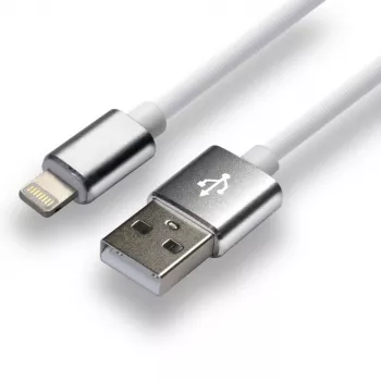everActive USB Lightning kabelis 1m - Balts, silikons, ātrā uzlāde, 2,4A - CBS-1IW