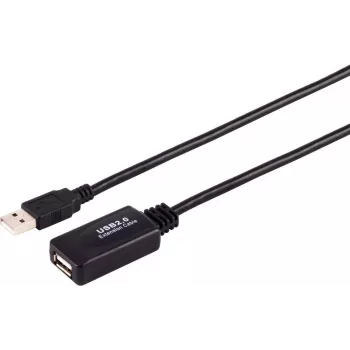 USB kabelis S/CONN 13-26075 USB 2.0 10 m USB A Melns