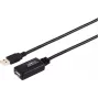 USB kabelis S/CONN 13-26075 USB 2.0 10 m USB A Melns