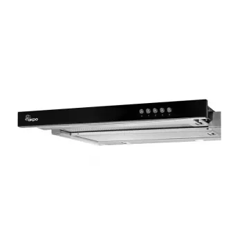 Tvaika nosūcējs Akpo WK-7 Light Glass 50, nerūsējošais tērauds/melns, iebūvējams zem skapja
