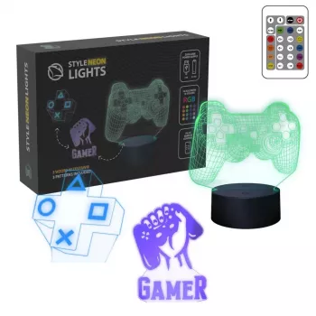 Galda LED lampa MANTA SNL122RGB RGB 3D gaismas dekorācija, krāsu mainoša RGB, USB barošana