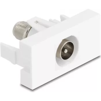 IEC / F kontaktligzda DeLOCK 90828 Balta 75 Ω Taisna