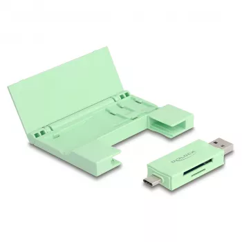 Karšu lasītājs DeLOCK 91015 USB 3.2 Gen 1 Type-A/Type-C Piparmētru