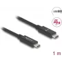 USB kabelis DeLOCK 81211 1 m USB C Melns 80 Gbit/s