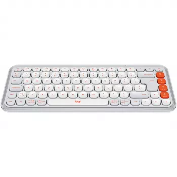 Logitech POP Icon Keys - Bezvadu tastatūra - Bluetooth LE - QWERTY - US International - Balta, oranža (920-013072)