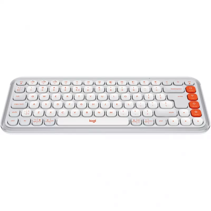 Logitech POP Icon Keys - Bezvadu tastatūra - Bluetooth LE - QWERTY - US International - Balta, oranža (920-013072)