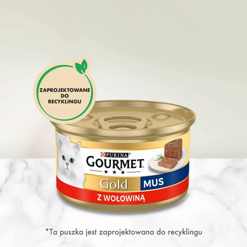 GOURMET Gold Liellopu gaļa - mitrā barība kaķiem - 85g
