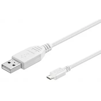 Microconnect USBABMICRO3W USB kabelis 2.0 3 m USB A — Micro-USB B Balts