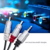 Audio kabelis Qoltec 52340 2m 2xRCA 3,5mm Melns