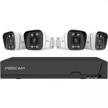 Foscam FNA108E-B4-2T Video novērošanas sistēma Balta 4x 4K PoE Bullet kameras, 1x 8-kanālu NVR