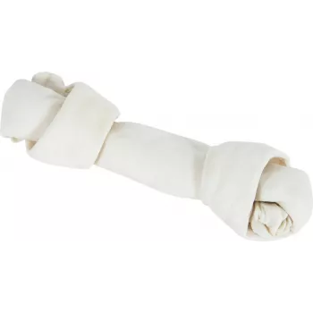 ZOLUX Knotted White Bone kaula košļājamā nūja 140 g — liellopu garšas zobu tīrīšanas kārums vidējām šķirnēm (250 mm)