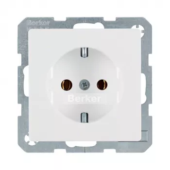 Rozetes kontaktligzda Type F Berker 47436089, 16 A, 250 V, balta, duroplasta korpuss