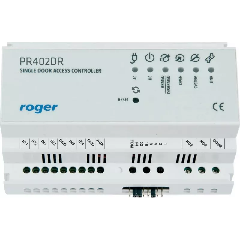 Piekļuves kontrolieris RoGer PR402DR 9050 — durvju piekļuves vadības bloks ar paplašinātām drošības funkcijām