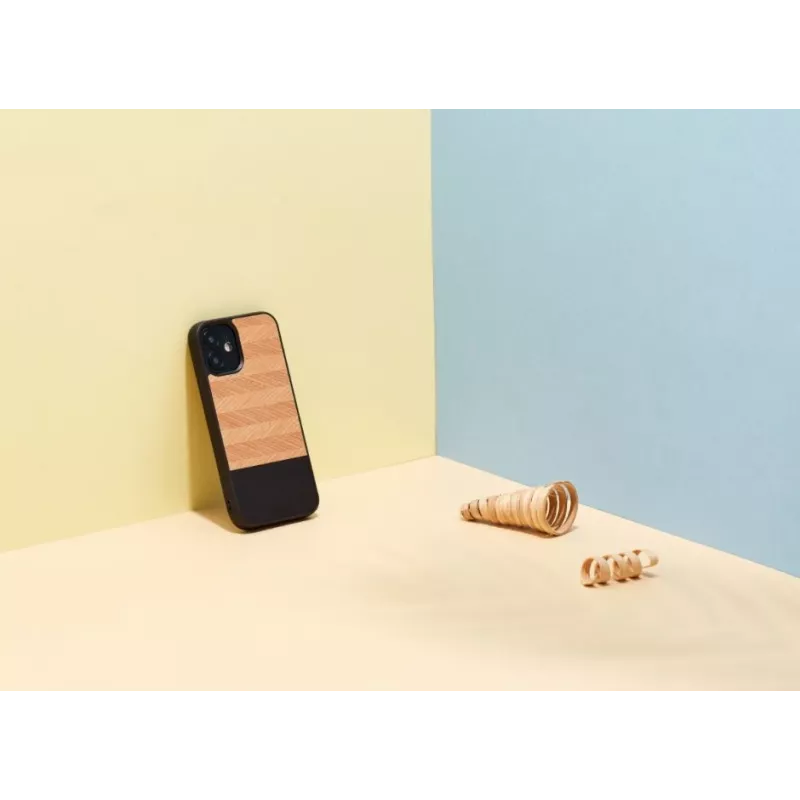 Aizsargmaciņš Man and Wood iPhone 12 mini Herringbone Nero Black