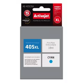 Activejet AE-405CNX tinte (aizstāj Epson 405XL C13T05H24010; Supreme; 18ml; ciāna)