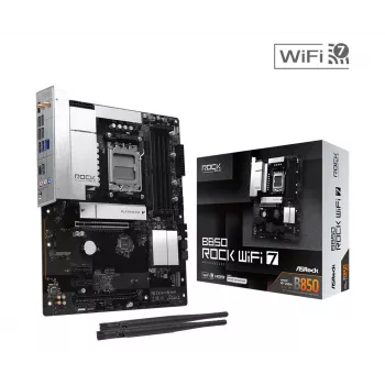 ASRock B850 Rock WiFi 7 mātesplate, AMD Socket AM5, ATX, DDR5, Wi-Fi 7