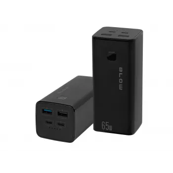 Pārnēsājams jaudas bloks BLOW PB20G 20000mAh PD 65W, USB-C ieeja/izeja, 2x USB-A izejas, melns