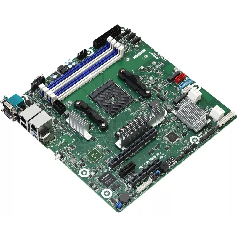 Mātesplate ASRock X570D4U Micro ATX — AMD X570, Socket AM4, 4× DIMM, DDR4, max 32 GB, 12× SATA III, 3× RJ-45