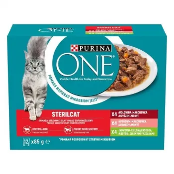 Slapjā barība kaķiem Purina Nestlé Sterilcat Mix Flavours multipaka 12x85 g, pieaugušiem, 78% mitrums, 13% olbaltumvielas