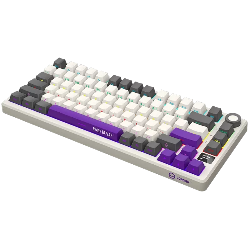 LORGAR KBP7075W, Bezvadu 75% mehāniskā spēļu tastatūra Pro, Bēša, EN izkārtojums